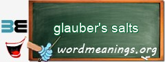 WordMeaning blackboard for glauber's salts